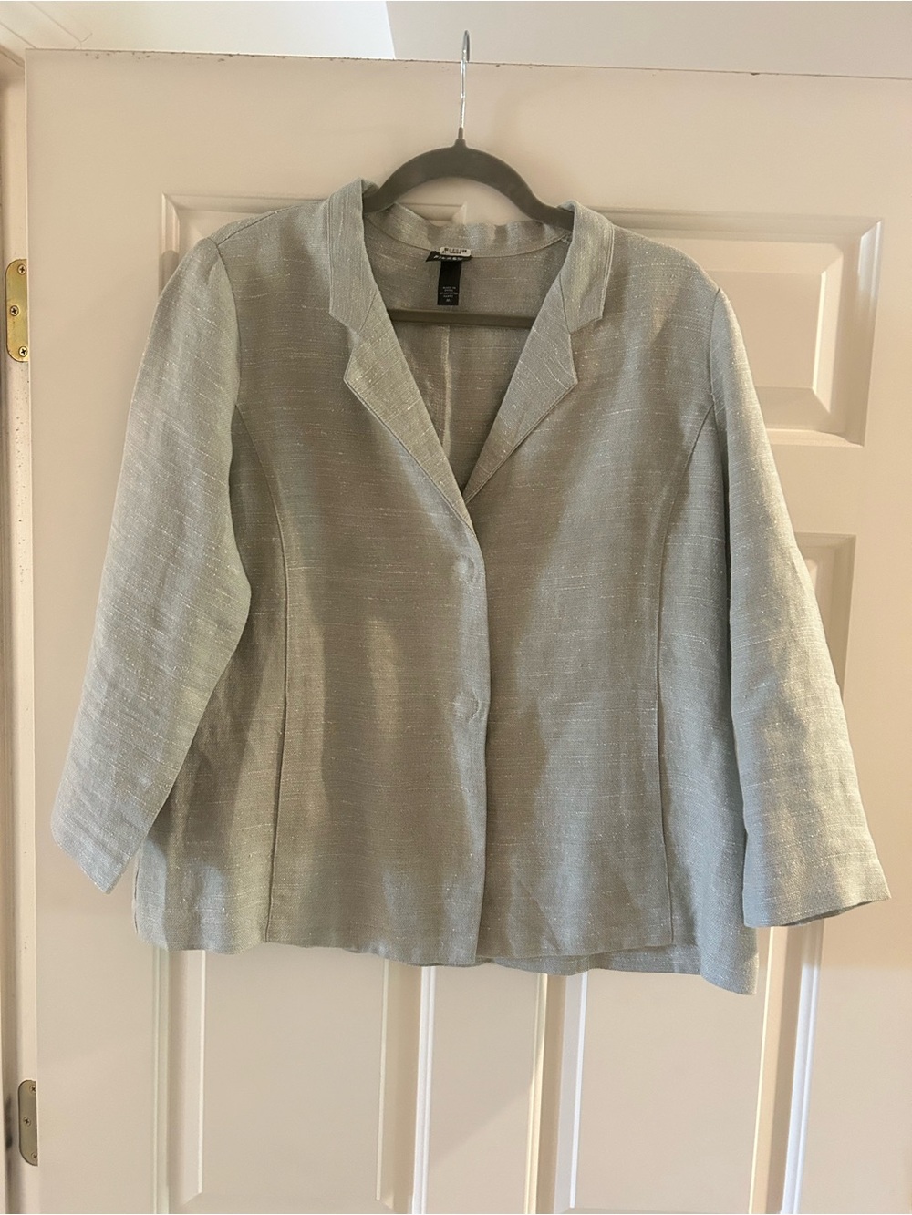 Eileen Fisher Light Gray Open-Front Blazer